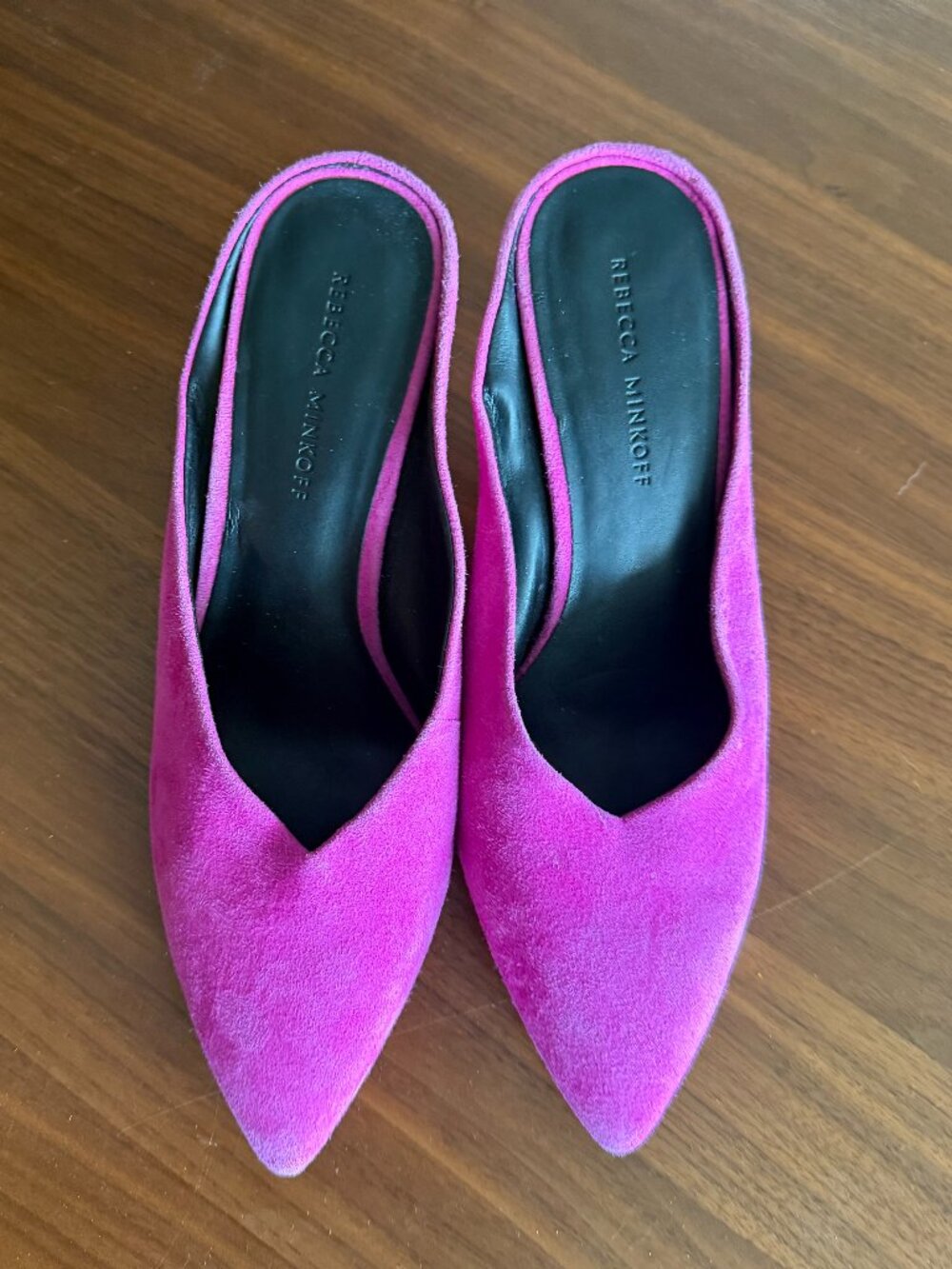 Rebecca Minkoff Graciano Pink Suede Pointed Toe Mules